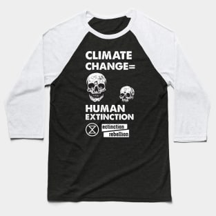 extinction rebellion climate change skull art Baseball T-Shirt